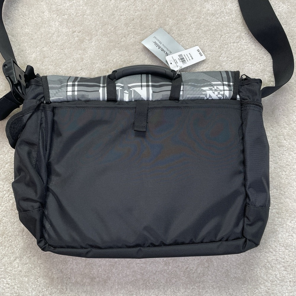 L.L. BEAN Messenger Bag Shoulder Medium Strap Push Lock Logo Black Print - Picture 10 of 10
